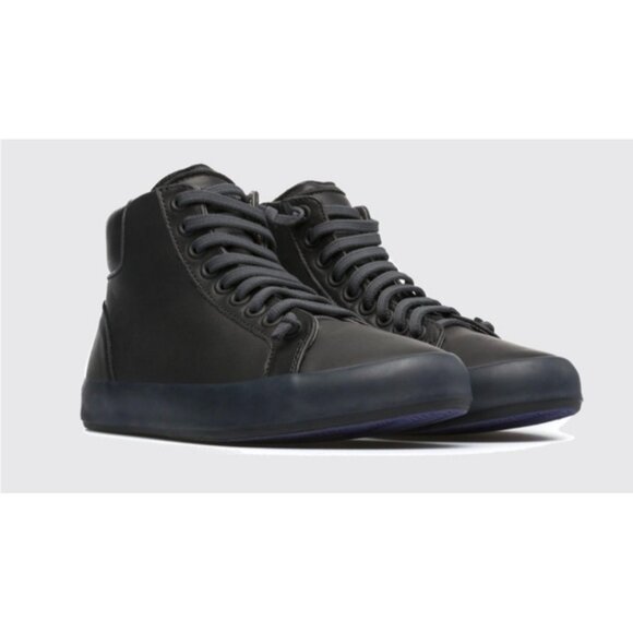 Camper High Top Leather Sneakers Black Men’s 41 | K300159 Zip Lace Casual Shoes - Picture 2 of 16